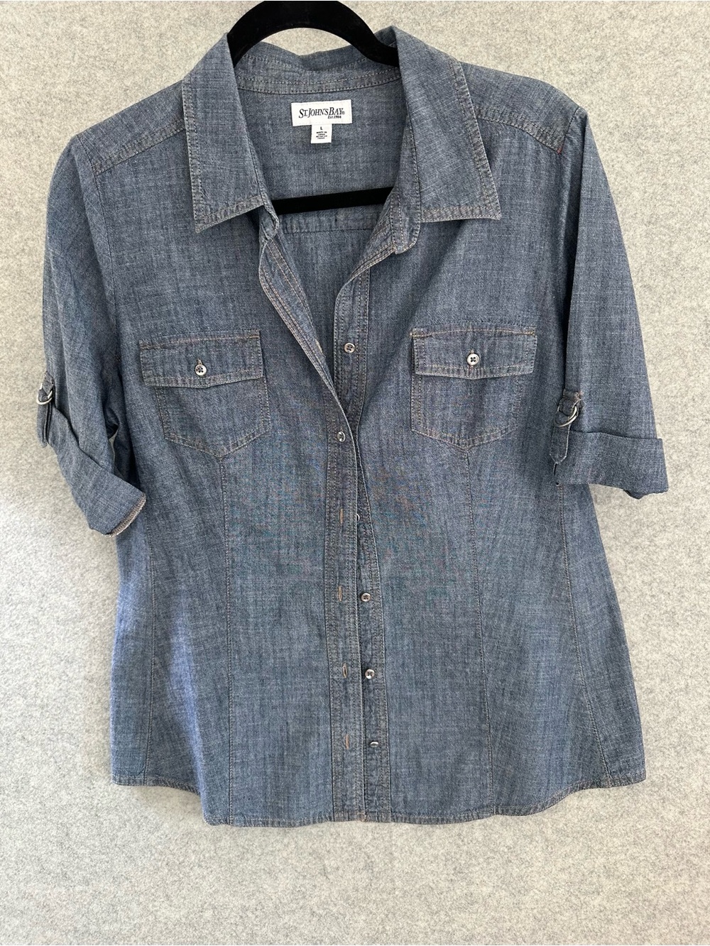 St. John's Bay Chambray Shirt in Blue